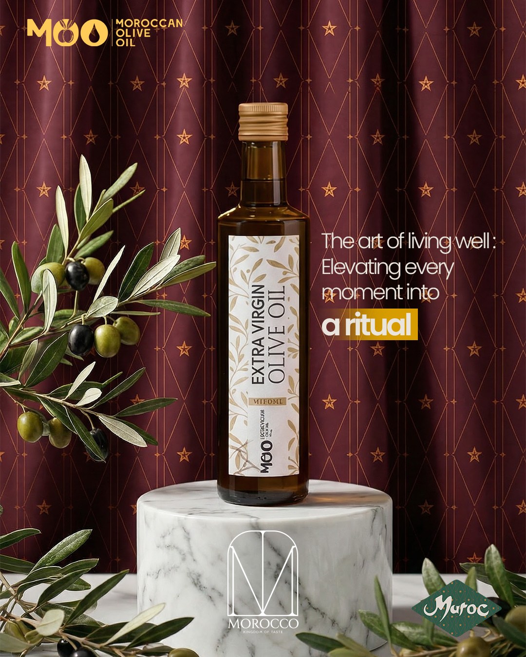 MOO Extra Virgin Olive Oil Bottle Packshot